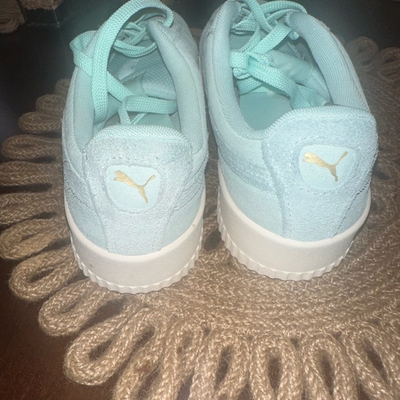 Puma Carina Sneaker Aqua/Mint Green Snake Print Women's Size 10 - Picture 7 of 11